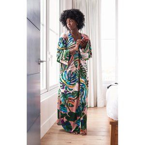 Pattern Village Tropical Bliss Dressing Gown‎ Plunge Neck Oversized One Size
